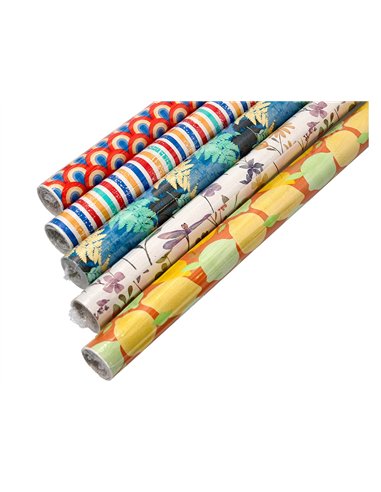 Papier cadeau liderpapel toute l'annee rouleau 0,70x2m 60g motifs assortis b-2024.
