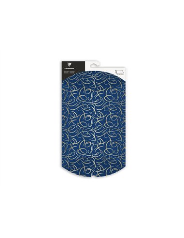 Pochette cadeau clairefontaine pliable 30x40cm kraft motif arabesques.