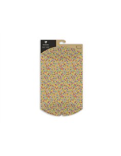 Pochette cadeau clairefontaine pliable 30x40cm kraft motif pois multicolores.