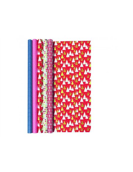 Papier cadeau clairefontaine alliance motifs assortis rouleau 0,70x2m.
