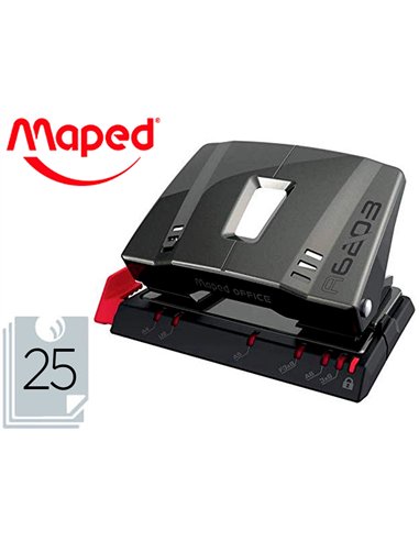 Perforateur maped advanced collector métal a6203 entraxe 80mm capacité perforation 25 feuilles 2 trous taupe.