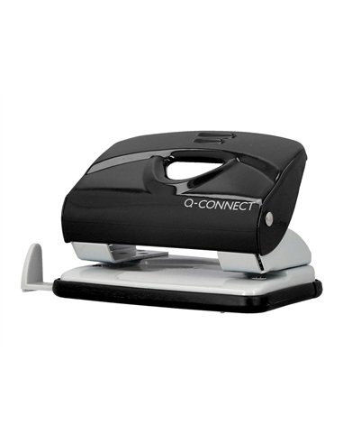 Perforateur q-connect kf14217 2 trous ouverture 2mm capacite 20 feuilles coloris noir.