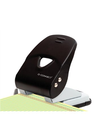 Perforateur q-connect kf14221 2 trous ouverture 4mm capacite 40 feuilles coloris noir.