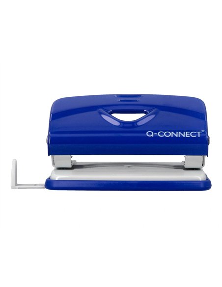Perforateur q-connect kf14215 2 trous ouverture 1mm capacite 10 feuilles coloris bleu.