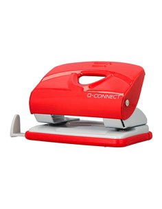 Perforateur q-connect kf14219 2 trous ouverture 2mm capacite 20 feuilles coloris rouge.