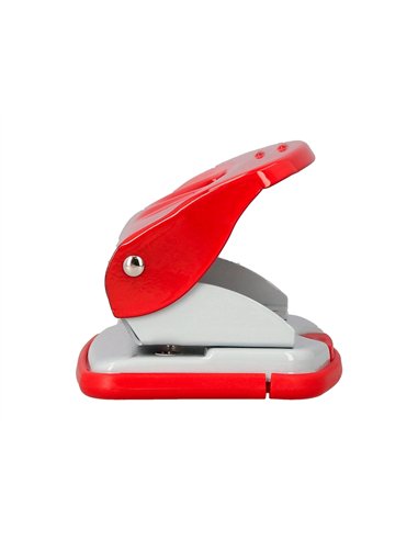 Perforateur q-connect kf14219 2 trous ouverture 2mm capacite 20 feuilles coloris rouge.
