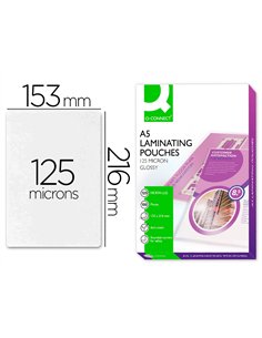 Pochette plastification q-connect à chaud économique format a5 125 microns boîte 100 unités.