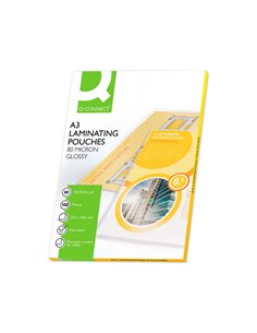 Pochette plastification q-connect à chaud économique format a3 80 microns boîte 100 unités. 2