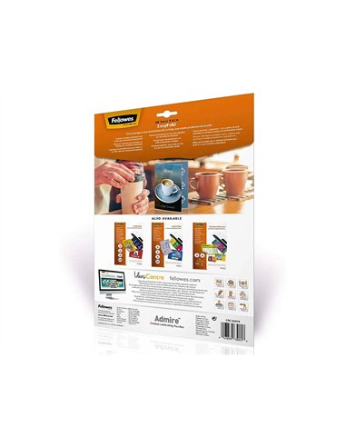 Pochettes plastification fellowes admire polyester transparent resistant eau format a4 80 microns bte de 25.