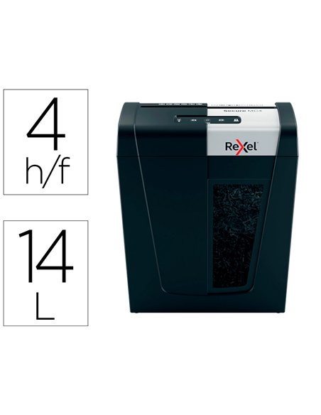 Destructeur rexel secure mc4 5 feuilles de papier a4 de 80gr.