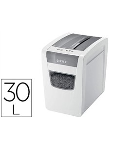 Destructeur leitz iq slim home office p4 coupe croisee 4x28mm detruit agrafes trombones 30l 375x255x370mm.