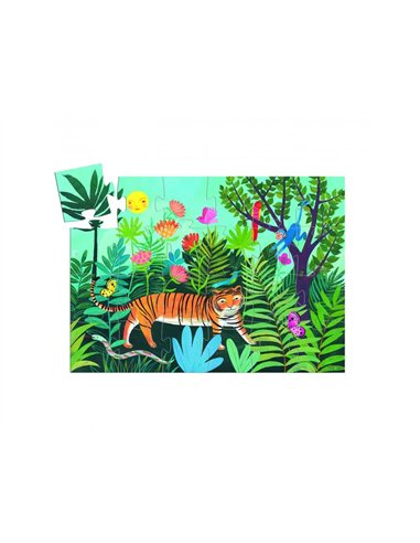 Puzzles carton 24 pieces djeco la balade du tigre format paysage 24 pieces.