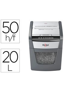 Destructeur rexel optimum autofeed+ 50x coupe croisee 4x28mm 50f cartes credit trombones agrafes securite 4.