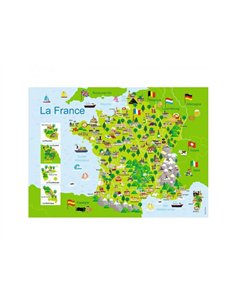Puzzles carte de france nathan carte de france illustree 100 pieces.