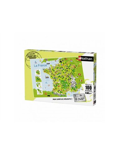 Puzzles carte de france nathan carte de france illustree 100 pieces.
