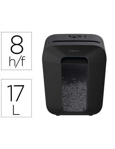 Destructeur personnel fellowes lx45 coupe croisee 4x37mm capacite 8f agrafes trombones cc securite p-4.