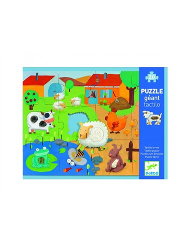 Puzzles geants djeco tactiloferme grandes pieces 20 pieces.