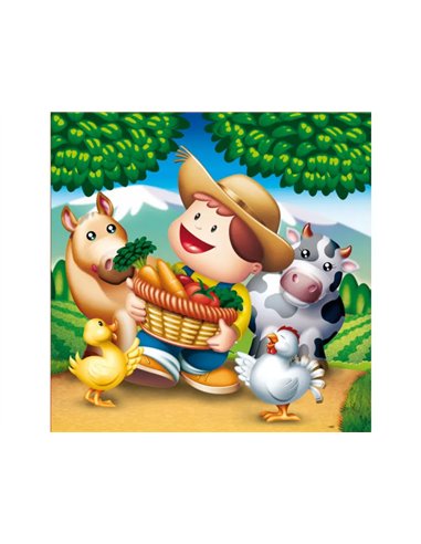 Puzzles progressifs educa les animaux de la ferme en carton epais 4 puzzles 6 9 12 et 16 pieces.