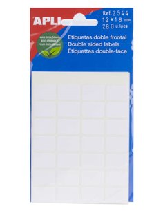 Étiquettes blanches double face Apli 12,0 x 18,0 mm