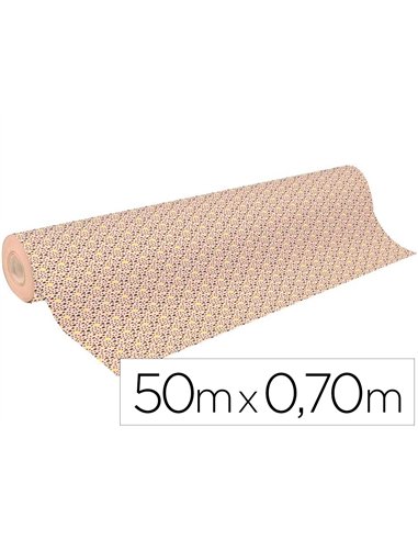 Rouleau papier cadeau kraft aux motifs clairefontaine p pins fluos 50m x 0,70m 70g..