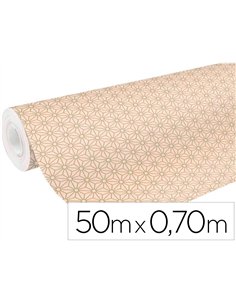 Rouleau papier cadeau kraft non verg aux motifs clairefontaine no l losanges or. 50m x 0,70m 70g.. 2
