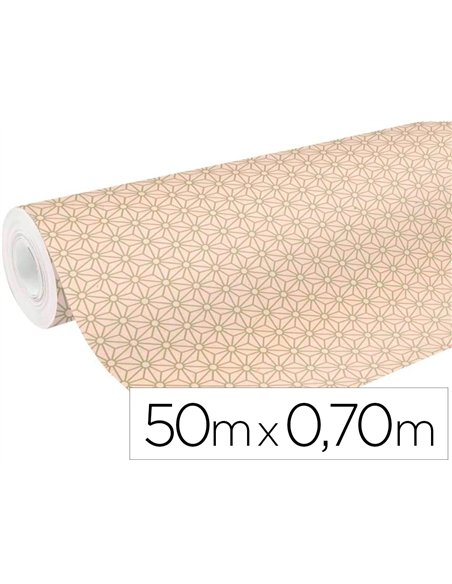Rouleau papier cadeau kraft non verg aux motifs clairefontaine no l losanges or. 50m x 0,70m 70g..