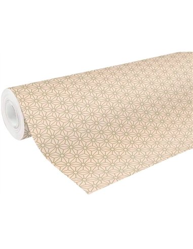 Rouleau papier cadeau kraft non verg aux motifs clairefontaine no l losanges or. 50m x 0,70m 70g..