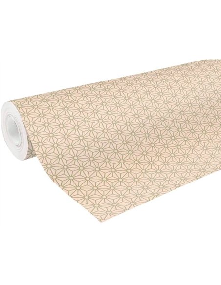 Rouleau papier cadeau kraft non verg aux motifs clairefontaine no l losanges or. 50m x 0,70m 70g..