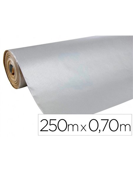 Rouleau papier cadeau kraft recycle aux motifs clairefontaine argent 50m x 0,70m 60g..