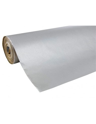 Rouleau papier cadeau kraft recycle aux motifs clairefontaine argent 50m x 0,70m 60g..