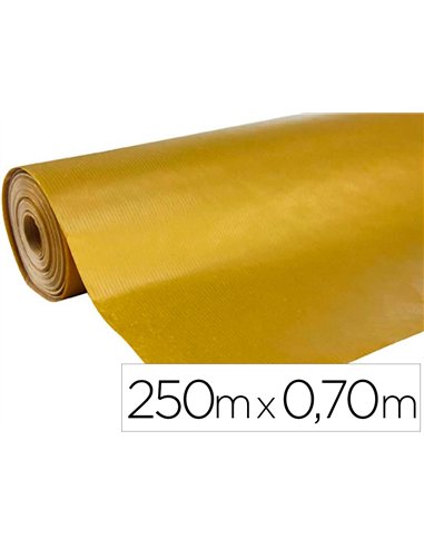 Rouleau papier cadeau kraft recycle aux motifs clairefontaine or 250m x 0,70m 60g..