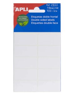 Étiquettes blanches double face Apli 19,0 x 40,0 mm