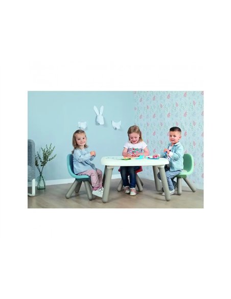 Table enfant smoby toys en plastique pieds souffles 4 enfants utilisation interieure 76x52x45cm.