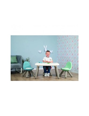 Table enfant smoby toys en plastique pieds souffles 4 enfants utilisation interieure 76x52x45cm.