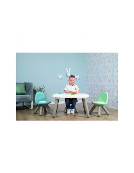 Table enfant smoby toys en plastique pieds souffles 4 enfants utilisation interieure 76x52x45cm.