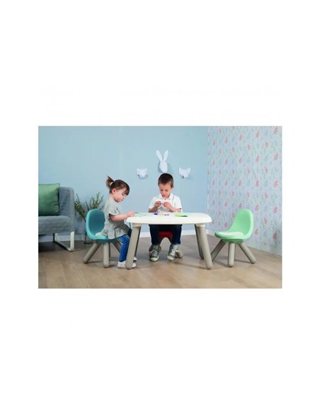 Table enfant smoby toys en plastique pieds souffles 4 enfants utilisation interieure 76x52x45cm.