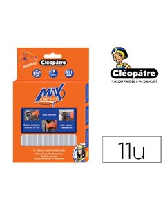 Colle transparente cléopâtre cléo stick max pour pistolet colle cléo gun max avec boîte de rangement 11 unités.