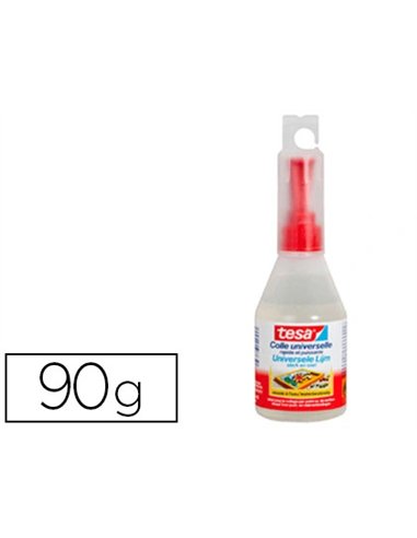 Colle tesa universelle double embout tous types supports haute transparence flacon 90ml.