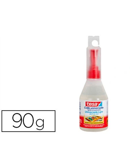 Colle tesa universelle double embout tous types supports haute transparence flacon 90ml.