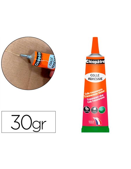 Colle transparente cleopatre universelle tube aluminium 30g.