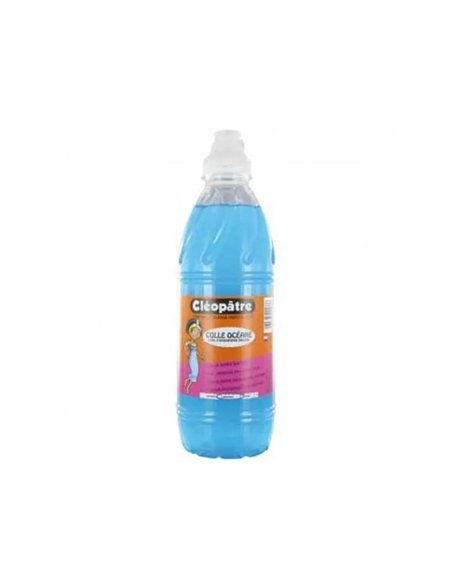 Colle oceane cleopatre sans solvant papier carton bouchon pinceau coloris bleu flacon de 1kg.