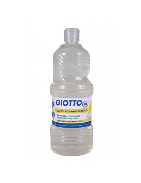 Colle transparente giotto sans solvant lavable multi supports flacon 1kg.