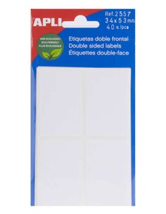Étiquettes blanches double face Apli 34,0 x 53,0 mm