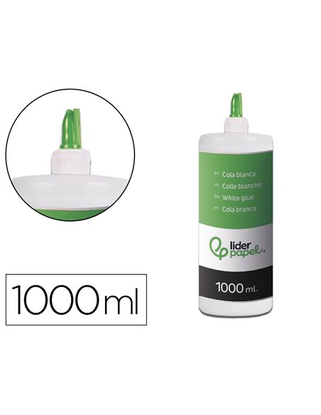 Colle vinylique liderpapel blanche travaux manuels papier autres matériaux rapide adhérence sans solvant pot 1000ml.