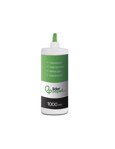Colle vinylique liderpapel blanche travaux manuels papier autres matériaux rapide adhérence sans solvant pot 1000ml.