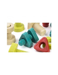 Lot de vis et boulons eco conãus miniland fibre plastique et bois 100% recycleble 24 pieces et 4. 2