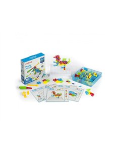 Mosa c art miniland plastique souple a fixer sur le support 180 pieces geometriques 12 cartes d activites 1.