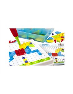 Mosa c art miniland plastique souple a fixer sur le support 180 pieces geometriques 12 cartes d activites 1. 2