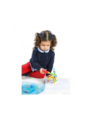 Mosa c art miniland plastique souple a fixer sur le support 180 pieces geometriques 12 cartes d activites 1.