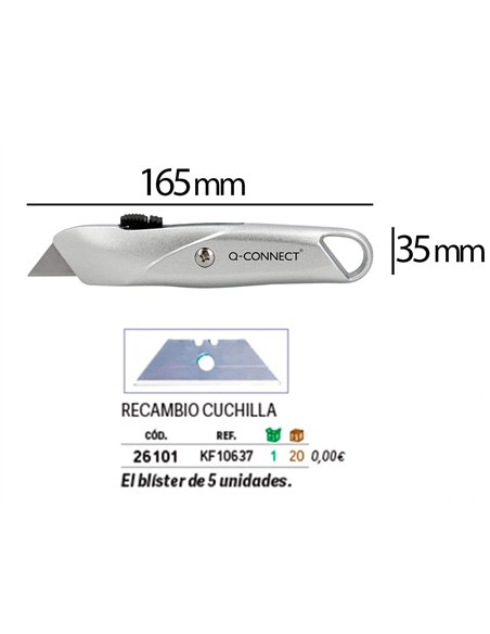 Cutter xd-53 q-connect en metal lame 18mm rectractable mecanisme de blocage.